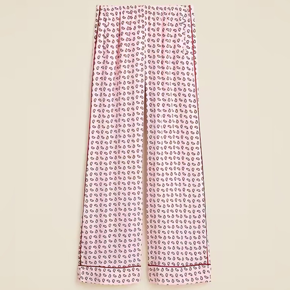 J. Crew - Cosmo Cuffed Pant in Pink Paisley Print